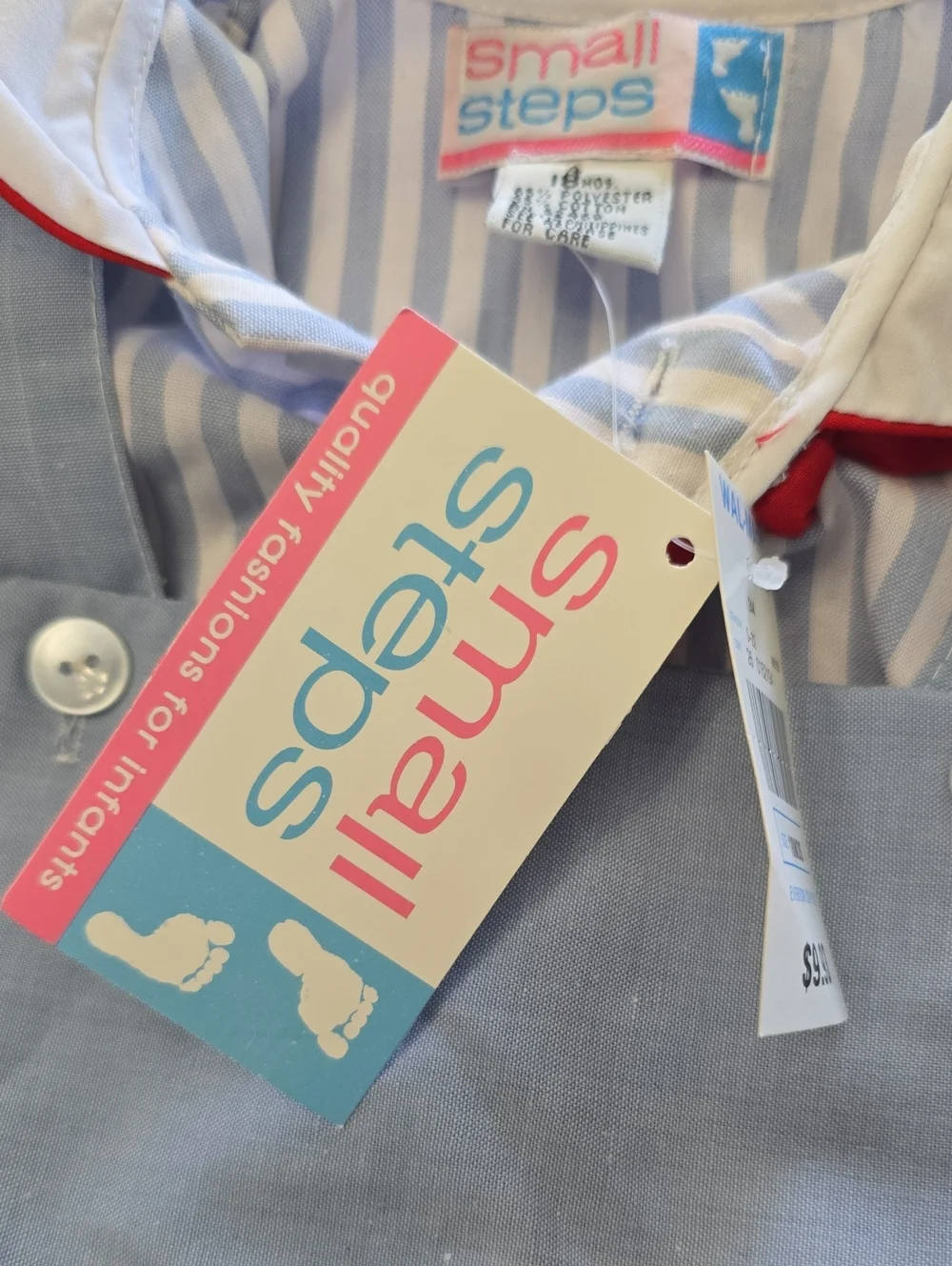 Vintage 90s Small Steps Baby Boy Overall Set. New With Tags. 18 Months. 2pcs
